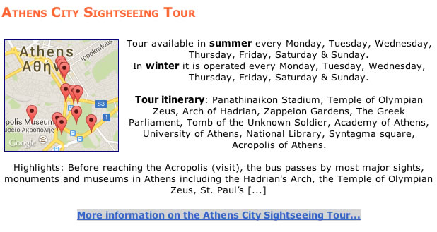 athens city site seeing tour